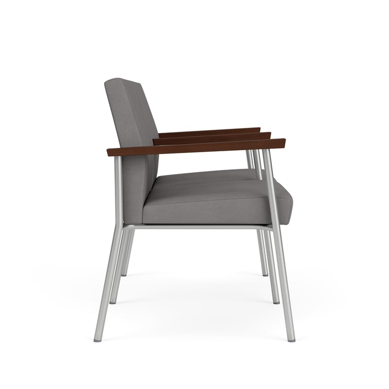 Mystic Reception Waiting Steel Tandem Seating / Silver Steel / Light Gray