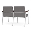 Mystic Reception Waiting Steel Tandem Seating / Silver Steel / Light Gray