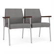 Mystic Reception Waiting Steel Tandem Seating / Silver Steel / Light Gray