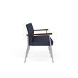 Mystic Reception Waiting 3-Seat Steel Tandem Seating / Silver Steel / Blue