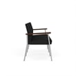 Mystic Reception Waiting Room 3-Seat Tandem Seating / Silver Steel / Black
