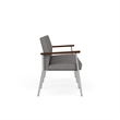 Mystic Reception Waiting 3-Seat Steel Tandem Seating / Silver Steel / Light Gray