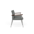 Mystic Reception Waiting 3-Seat Steel Tandem Seating / Silver Steel / Light Gray