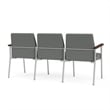 Mystic Reception Waiting 3-Seat Steel Tandem Seating / Silver Steel / Light Gray