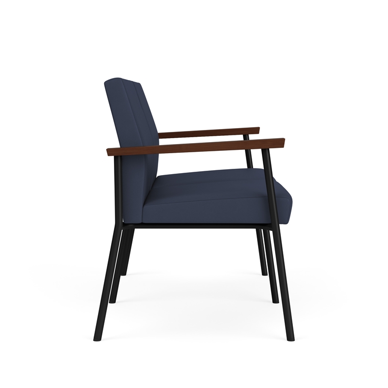 Mystic Reception Waiting Room 2-Seat Tandem Seating / Black Steel / Blue