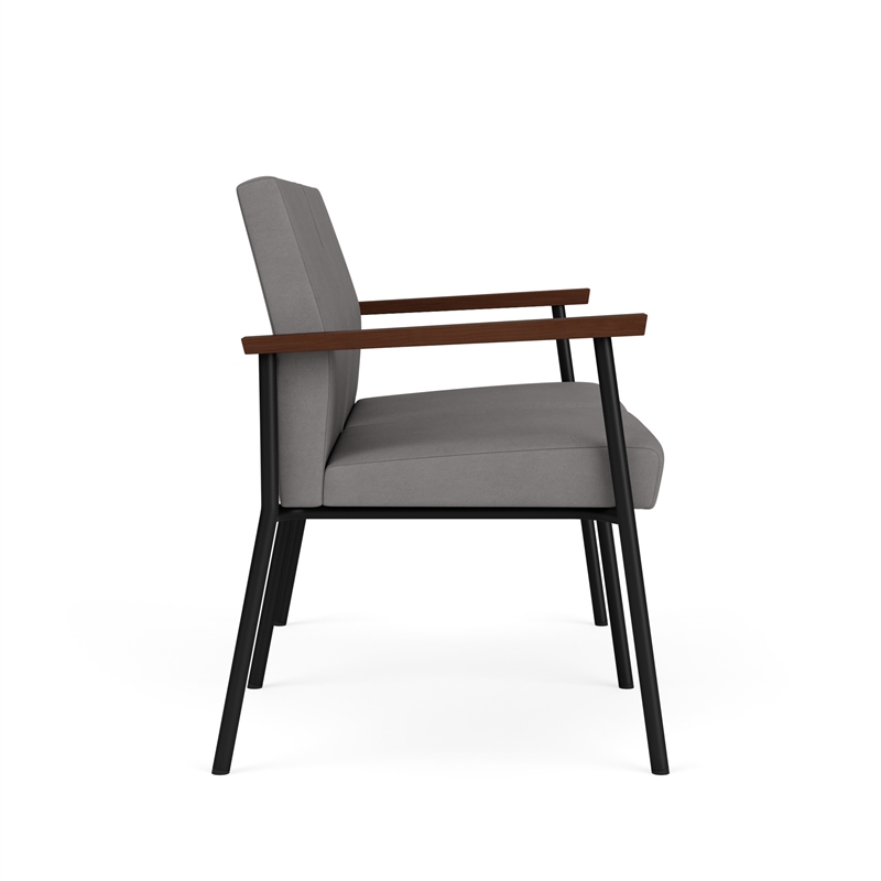 Mystic Reception Waiting 2-Seat Tandem Seating / Black Steel / Light Gray