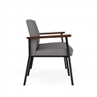 Mystic Reception Waiting 2-Seat Tandem Seating / Black Steel / Light Gray