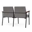 Mystic Reception Waiting 2-Seat Tandem Seating / Black Steel / Light Gray
