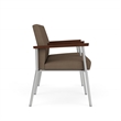 Mystic Reception Waiting Room Steel Tandem Seating / Silver Steel / Brown