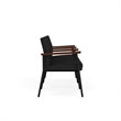 Mystic Reception Waiting 3-Seat Steel Tandem Seating / Black Steel / Black