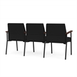 Mystic Reception Waiting 3-Seat Steel Tandem Seating / Black Steel / Black