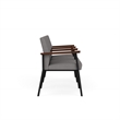 Mystic Reception Waiting 3-Seat Steel Tandem Seating / Black Steel / Light Gray