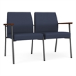 Mystic Reception Waiting 2-Seat Tandem Seating / Charcoal Steel / Blue