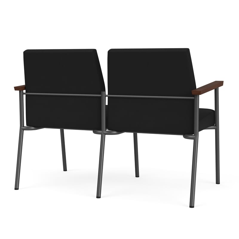 Mystic Reception Waiting 2-Seat Tandem Seating / Charcoal Steel / Black