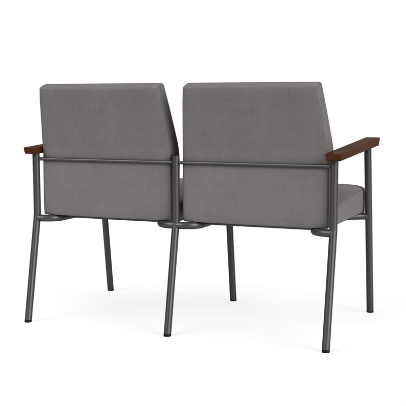 Mystic Reception Waiting 2-Seat Tandem Seating / Charcoal Steel / Light Gray