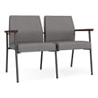 Mystic Reception Waiting 2-Seat Tandem Seating / Charcoal Steel / Light Gray
