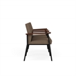 Mystic Reception Waiting 3-Seat Steel Tandem Seating / Black Steel / Brown