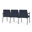 Mystic Reception Waiting 3-Seat Tandem Seating / Charcoal Steel / Blue