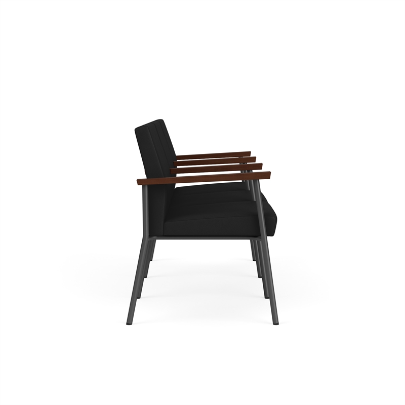 Mystic Reception Waiting 3-Seat Tandem Seating / Charcoal Steel / Black