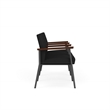 Mystic Reception Waiting 3-Seat Tandem Seating / Charcoal Steel / Black