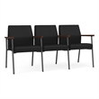 Mystic Reception Waiting 3-Seat Tandem Seating / Charcoal Steel / Black