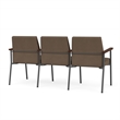 Mystic Reception Waiting 3-Seat Tandem Seating / Charcoal Steel / Brown