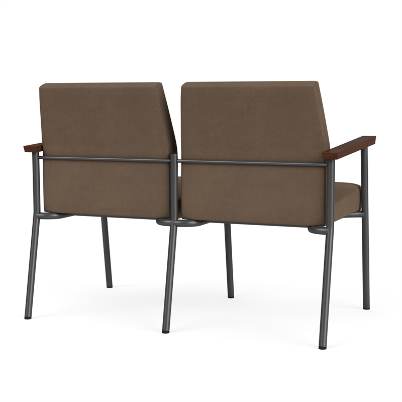 Mystic Reception Waiting 2-Seat Tandem Seating / Charcoal Steel / Brown