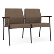 Mystic Reception Waiting 2-Seat Tandem Seating / Charcoal Steel / Brown