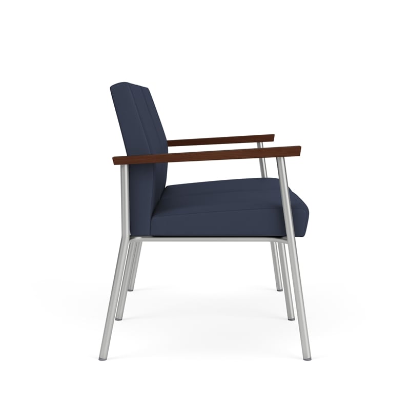 Mystic Reception Waiting Room 2-Seat Tandem Seating / Silver Steel / Blue