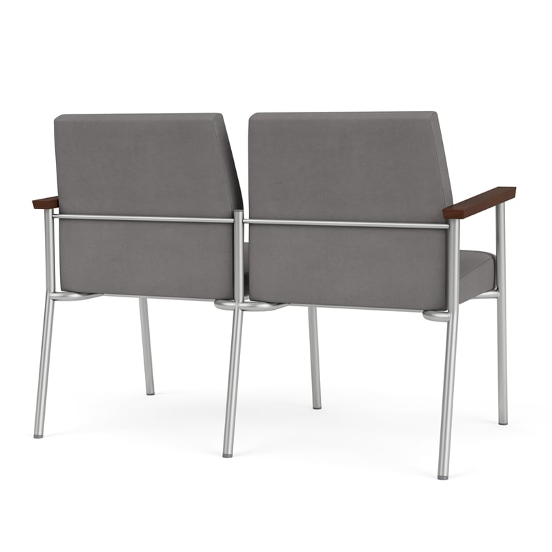 Mystic Reception Waiting 2-Seat Tandem Seating / Silver Steel / Light Gray