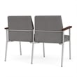 Mystic Reception Waiting 2-Seat Tandem Seating / Silver Steel / Light Gray