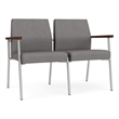 Mystic Reception Waiting 2-Seat Tandem Seating / Silver Steel / Light Gray