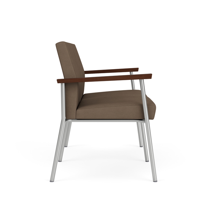 Mystic Reception Waiting Room 2-Seat Tandem Seating / Silver Steel / Brown