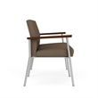Mystic Reception Waiting Room 2-Seat Tandem Seating / Silver Steel / Brown