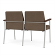 Mystic Reception Waiting Room 2-Seat Tandem Seating / Silver Steel / Brown