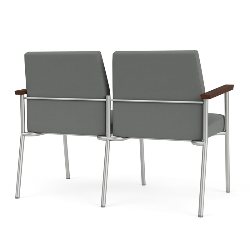 Mystic Reception Waiting 2-Seat Tandem Seating / Silver Steel / Light Gray