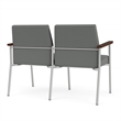 Mystic Reception Waiting 2-Seat Tandem Seating / Silver Steel / Light Gray