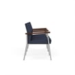Mystic Reception Waiting Room 3-Seat Tandem Seating / Silver Steel / Blue