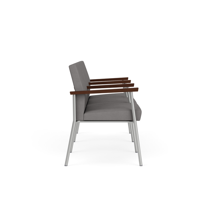 Mystic Reception Waiting 3-Seat Tandem Seating / Silver Steel / Light Gray