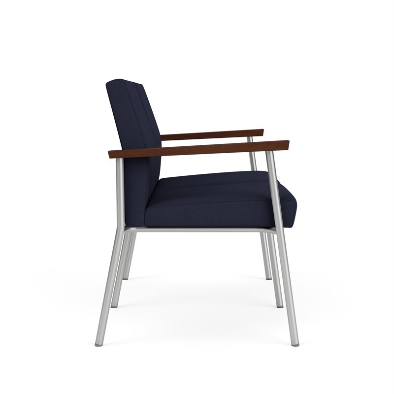 Mystic Reception Waiting 2-Seat Tandem Seating / Silver Steel / Navy Blue