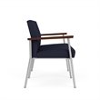 Mystic Reception Waiting 2-Seat Tandem Seating / Silver Steel / Navy Blue