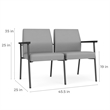 Mystic Reception Waiting 2-Seat Tandem Seating / Silver Steel / Navy Blue