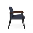Mystic Reception Waiting 2-Seat Steel Tandem Seating / Black Steel / Blue