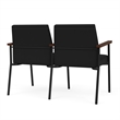 Mystic Reception Waiting 2-Seat Steel Tandem Seating / Black Steel / Black