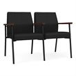 Mystic Reception Waiting 2-Seat Steel Tandem Seating / Black Steel / Black