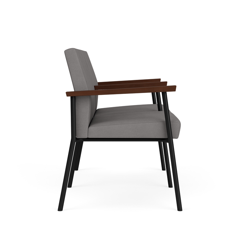 Mystic Reception Waiting 2-Seat Steel Tandem Seating / Black Steel / Light Gray