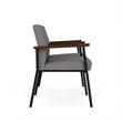 Mystic Reception Waiting 2-Seat Steel Tandem Seating / Black Steel / Light Gray