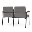 Mystic Reception Waiting 2-Seat Steel Tandem Seating / Black Steel / Light Gray