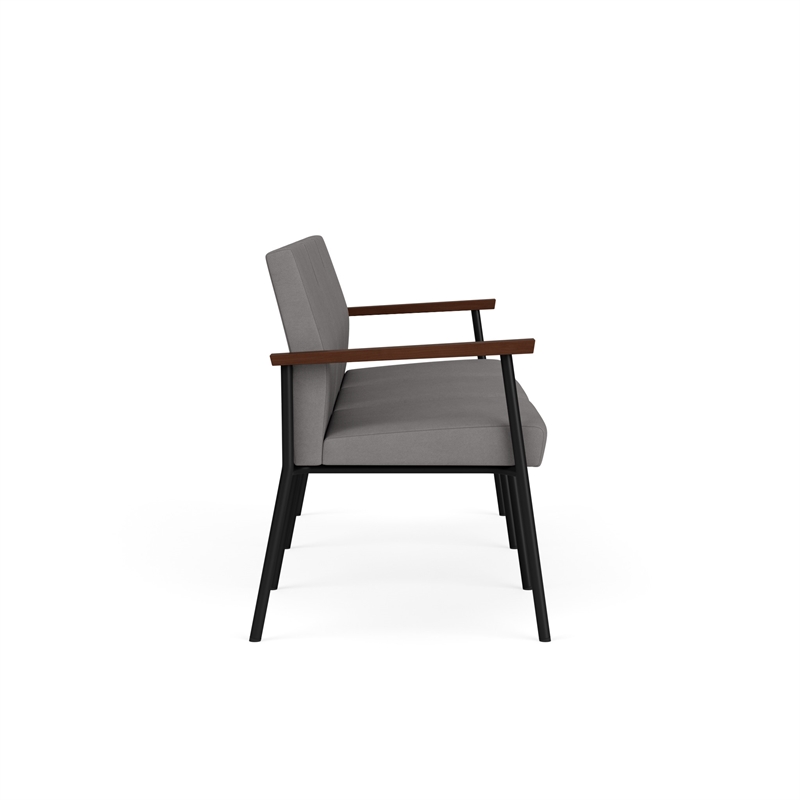 Mystic Reception Waiting 3-Seat Tandem Seating / Black Steel / Light Gray