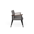 Mystic Reception Waiting 3-Seat Tandem Seating / Black Steel / Light Gray